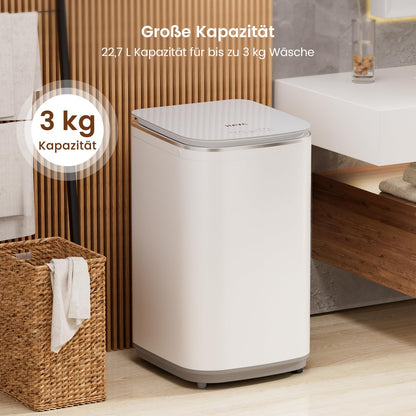 HAVA T02 Mini Waschmaschine 3 kg, vollautomatisch mit Schleuder