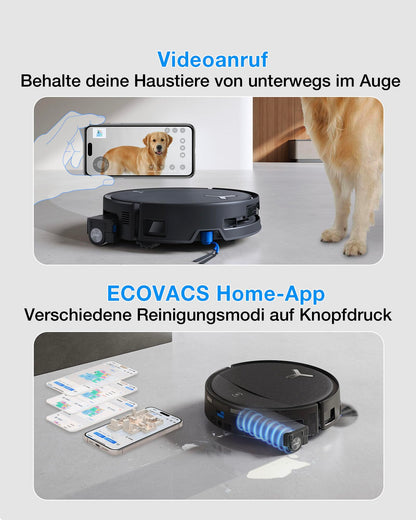 ECOVACS DEEBOT T80S Omni Saugroboter mit Wischfunktion, Schwarz