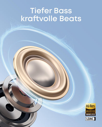 soundcore C50i Open-Ear Kopfhörer, Clip-On Earbuds mit KI-Übersetzung