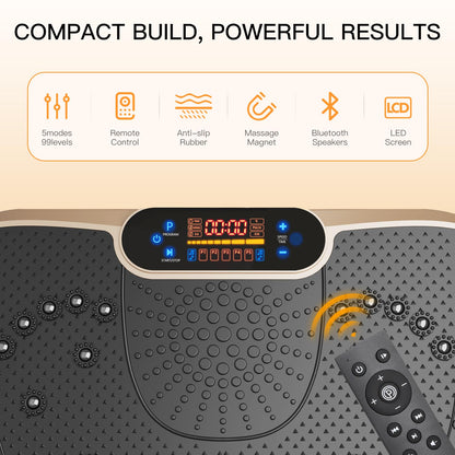 Dripex Vibrationsplatte 3D Trainingsgerät, 99 Stufen, Bluetooth