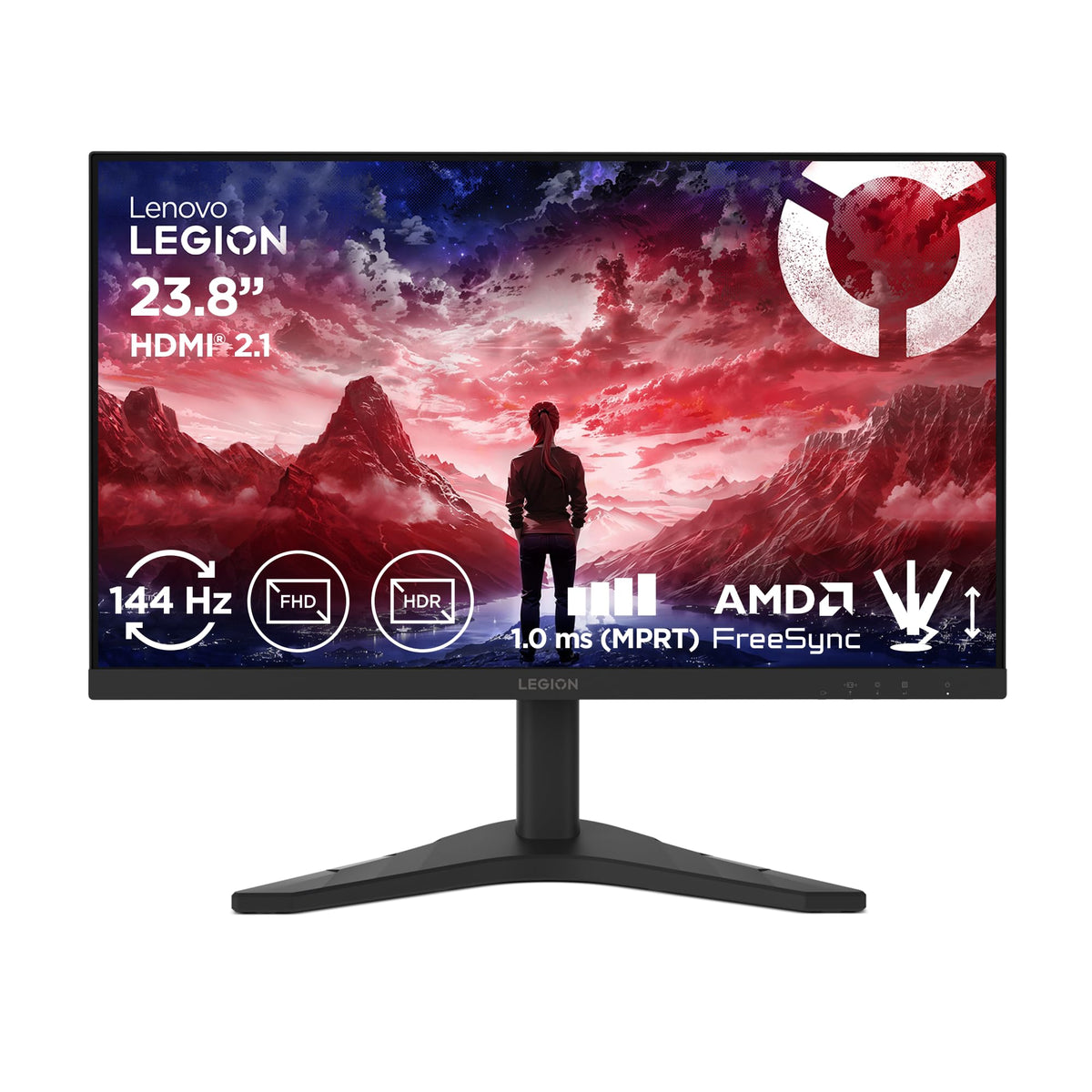 Lenovo Legion R24s Gaming-Monitor 24 Zoll Full HD 144 Hz IPS, schwarz, mit Standfuss