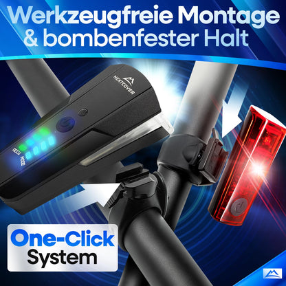 NEXTCOVER Fahrradlicht Set mit LightSense Sensor, LED vorne & hinten