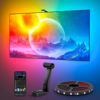 Govee Envisual TV Hintergrundbeleuchtung T2 – 75-85 Zoll Dual-Kamera. Dual-Kamera, RGBIC-LEDs für TV-synchrones Licht.