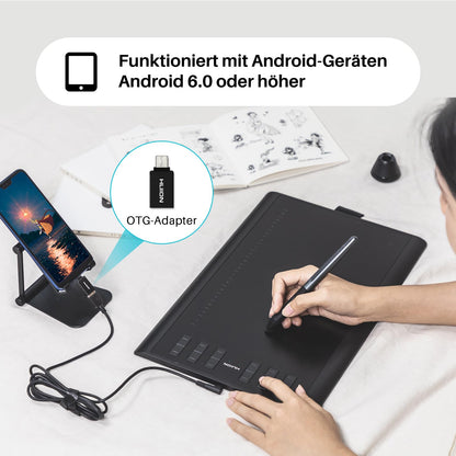 HUION Inspiroy H1060P Grafiktablett mit batterielosem Eingabestift