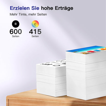 VVQV 62XL Druckerpatronen Schwarz/Farbe, 2er-Pack kompatibel für HP