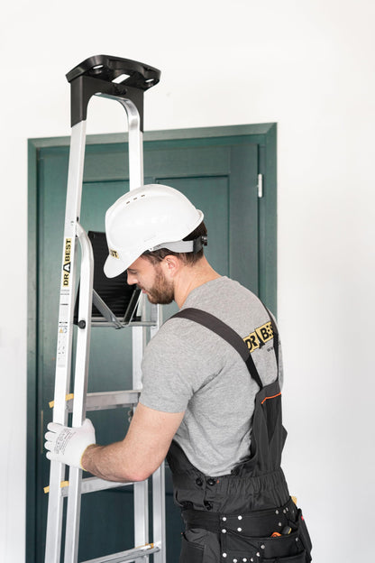 DRABEST PRO Serie Alu Stehleiter – 6 Stufen, klappbar
