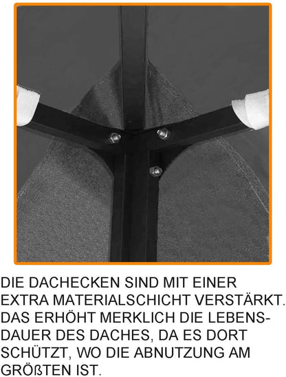 habeig Ersatzdach für Pavillon 3x3 m, PVC-beschichtet, anthrazit
