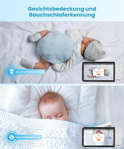 ieGeek Baby 5 Babyphone mit Kamera, 2,5K WLAN, 5,5 Zoll, PTZ 360°