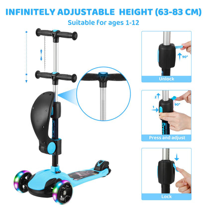 BremToy 1003 Kinderroller mit abnehmbarem Sitz, höhenverstellbar, blau