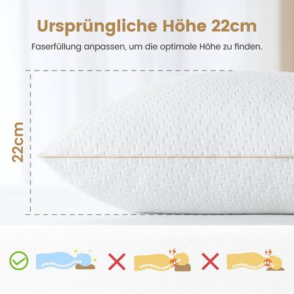 BedStory Kopfkissen 80x80 2er Set mit Bambusbezug, hypoallergen