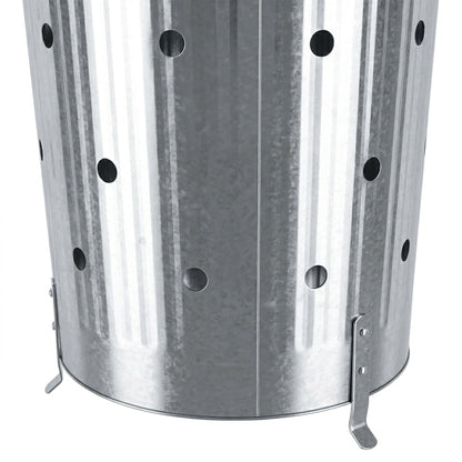 Spetebo Verbrennungstonne 75 l aus verzinktem Metall mit Deckel