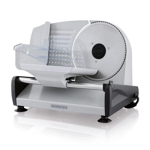 Heinrichs Metall-Allesschneider – Elektrisch, 200W, Edelstahlmesser, für präzises Schneiden von Brot, Wurst, Käse.
