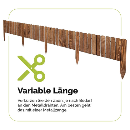 Garronda Rasenkante Beeteinfassung aus Holz 200 x 20 cm, Dunkelbraun