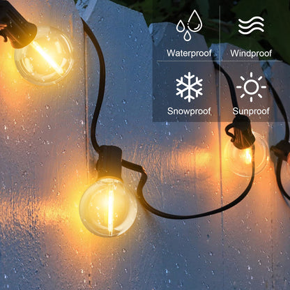 GLUROO Lichterkette Aussen 45.7M - G40 LED Kunststoff Bruchsicher