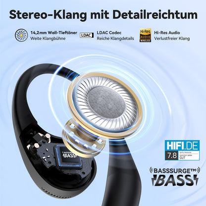 EarFun OpenJump Open-Ear Kopfhörer, Bluetooth, Hi-Res Audio, LDAC