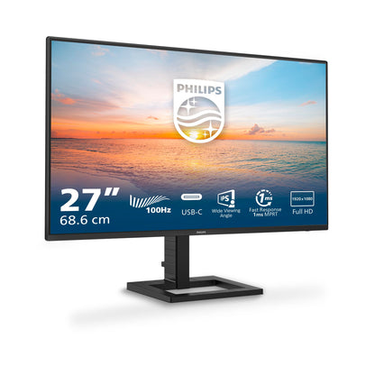 PHILIPS 27E1N1300AM Monitor, 27 Zoll, schwarz. Stellt Full HD Inhalte über USB-C dar für effizientes Arbeiten.