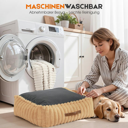 Upvilla Hundebett für kleine Hunde, waschbar, Memory-Schaum, Beige