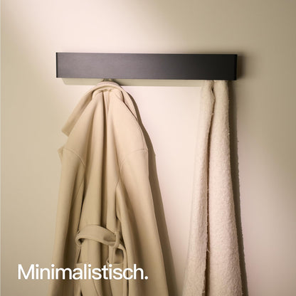 Designfabrik Hamburg Wandgarderobe schwarz 57 cm, versteckte Haken