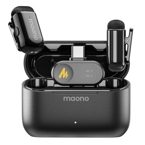MAONO Wave T1 Mini Kabelloses Lavalier-Mikrofon mit USB-C – kompaktes Wireless-Mikrofon für Smartphone-Aufnahmen