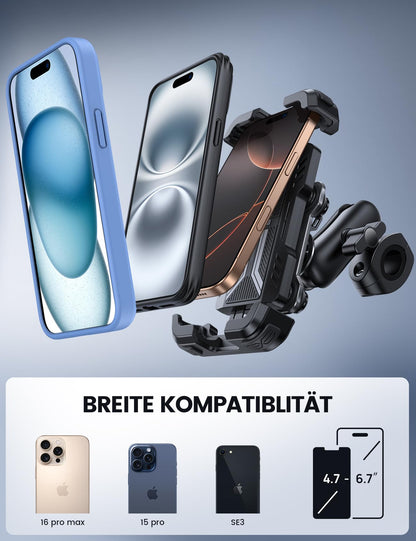 Lamicall Handyhalterung für Motorrad & Fahrrad, vibrationsgedämpft