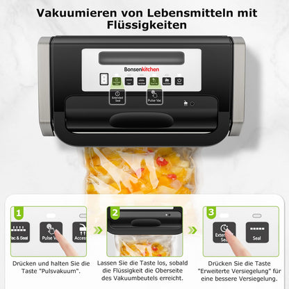 Bonsenkitchen Vakuumiergerät 15L/Min Hochleistung mit Schneider