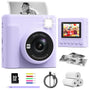 TIATUA Kinderkamera Sofortbildkamera X2 mit 32 GB Karte, lila, Kinder-Digitalkamera mit 2,4-Zoll-Display