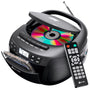 KLIM Boombox CD-Player mit Kassette, Radio, USB & Bluetooth mit Tragegriff und zwei Lautsprechern