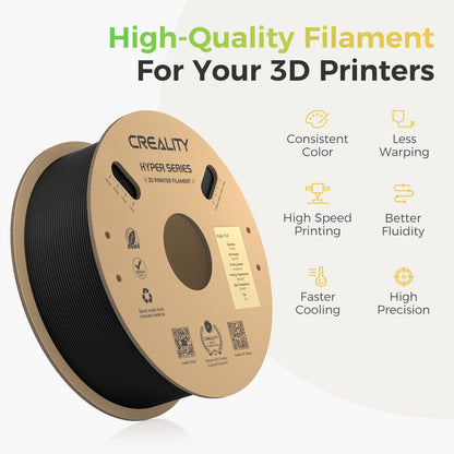 Creality Hyper PLA Filament Schwarz 1kg 1.75mm High-Speed-3D-Druck