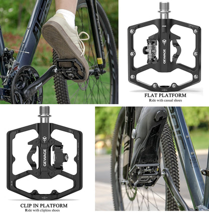 GEWAGE Mountainbike-Pedale GE-155, SPD-Flachpedale, schwarz