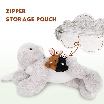MorisMos Osterhase Kuscheltier XXL 60 cm mit 3 Babys im Bauch