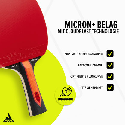 JOOLA RED Carbon Tischtennisschläger mit Magnetbox