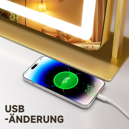 Hasipu LED Schminkspiegel Touch – 80x55cm Dimmbar 3 Modi Weiss