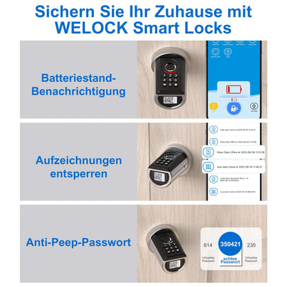 WELOCK ToucA51 Elektronisches Fingerabdruck Türschloss - App/Code