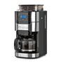 Barista Filterkaffeemaschine Mahlwerk 10 Tassen - Edelstahl, silberfarben. Mahlt Bohnen und brüht frischen Filterkaffee.