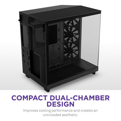 NZXT H6 Flow Dual-Chamber Panorama PC Gehäuse - Schwarz