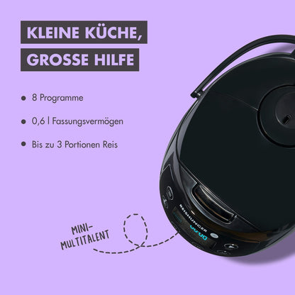 REISHUNGER Digitaler Reiskocher klein - bordeaux 0.6L