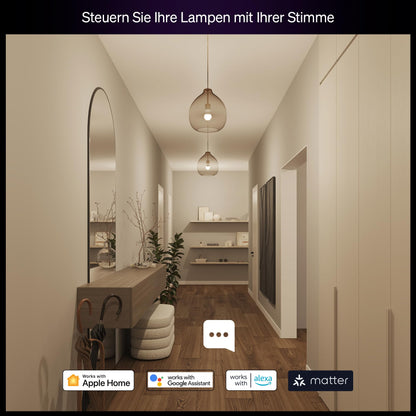 Philips Hue Essential Starter-Set: Bridge + 4 E27 LED Leuchtmittel