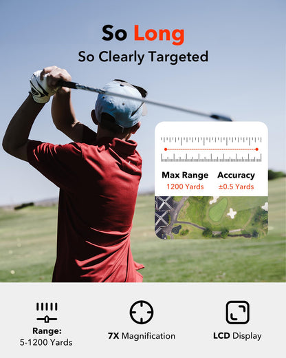 REDTIGER Golf Laser-Entfernungsmesser C001 mit Slope, 1200 Yards