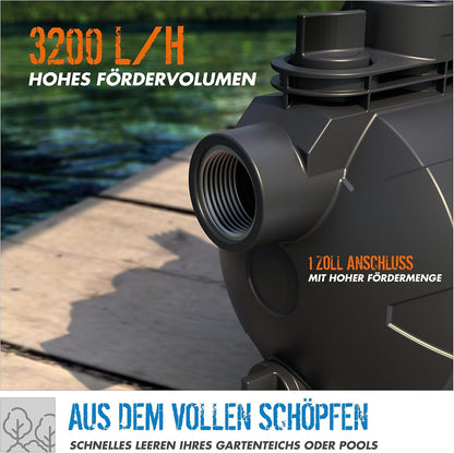 Güde Gartenpumpe GP 6035, 600 W Jet-Pumpe mit 3200 l/h Fördermenge