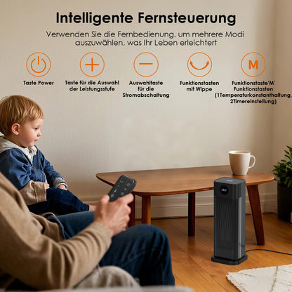 Minthouz S760 Keramik-Heizlüfter, 2000W PTC mit Thermostat
