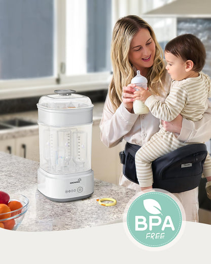 Grownsy Dampfsterilisator mit Trockner für Babyflaschen, 5-in-1