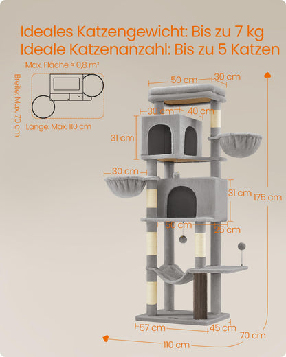 Feandrea Kratzbaum - XL 175cm Taubengrau PCT182G01