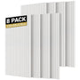 TONOR Akustikpaneele selbstklebend, 8er-Set 120 x 60 cm, Weiss – Streifenmuster aus Polyester, schallabsorbierend