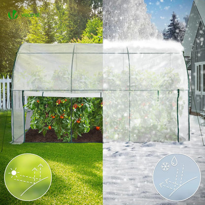 VOUNOT® Anlehngewächshaus Tomatengewächshaus 300x100x180cm