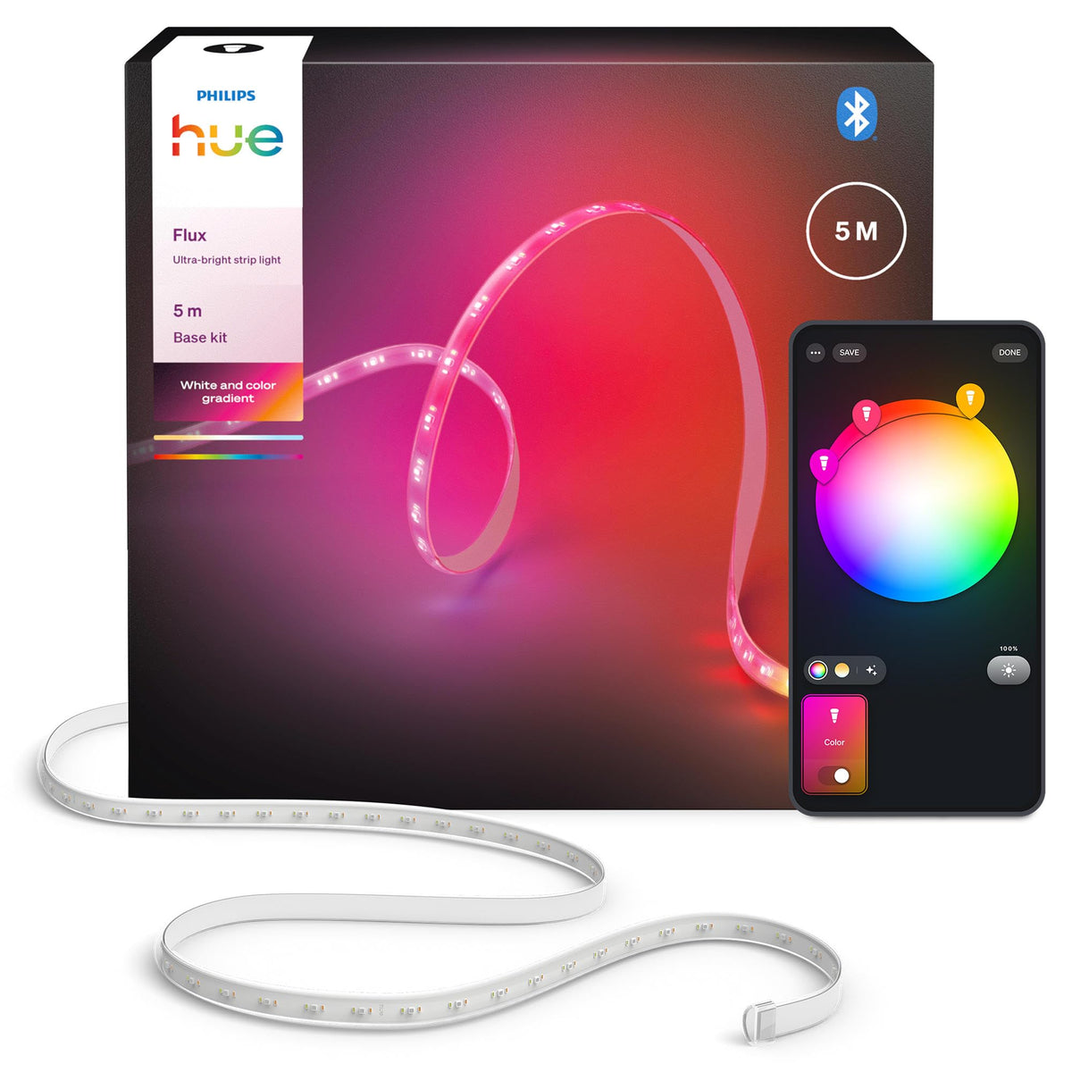 Philips Hue Flux UltraBright LED-Lightstrip, 5 m, zuschneidbar