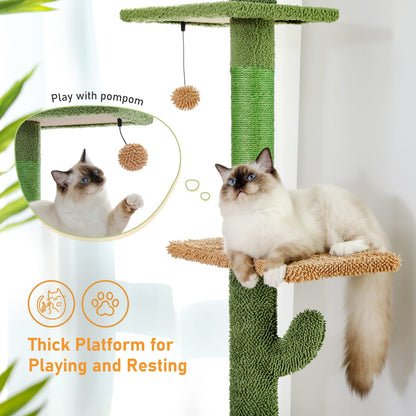 PAWZ Road Kaktus Kratzbaum – Höhenverstellbar 229-275cm, 5 Ebenen