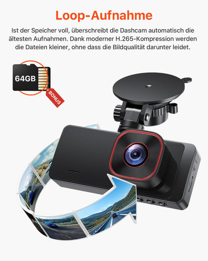 Bestsee M22pro 3-Kanal Dashcam Auto vorne hinten innen, 2.5K