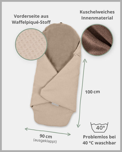 ULLENBOOM Einschlagdecke für Kindersitz & Kinderwagen - Sand