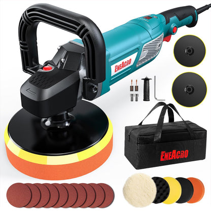 ENEACRO Poliermaschine 1800W – 150/180mm Teller für Auto & Boot. Robustes Elektrogerät zum Hochglanzpolieren von Lackflächen.