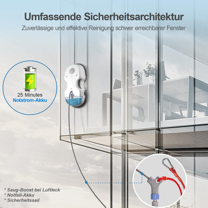 HUTT S7 Plus Fensterputzroboter, kabellos, 6500 Pa, Sprühfunktion